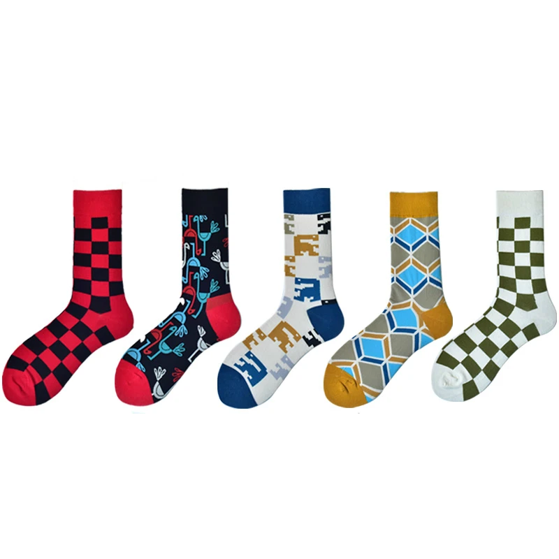 Men Socks Colorful Geometry Diamond Lattice Happy Funny Skate Street Popular Harajuku Hip Hop Casual Fashion Dress Cotton Socks
Men Socks Colorful Geometry Diamond Lattice Happy Funny Skate Street Popular Harajuku Hip Hop Casual Fashion Dress Cotton Socks