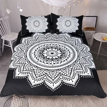 3pcs Set Black White Big Flowers Mandala Duvet Cover with 2 Pillow Covers Chic Bedding Sets For Adults Boys Girls
3pcs Set Black White Big Flowers Mandala Duvet Cover with 2 Pillow Covers Chic Bedding Sets For Adults Boys Girls