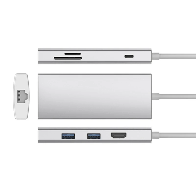 7 in 1 USB-C USB 3.1 Type C Hub to HDMI SD TF Card Reader USB 3.0 1000M RJ45 PD Charging Adapter For MacBook Samsung Galaxy
7 in 1 USB-C USB 3.1 Type C Hub to HDMI SD TF Card Reader USB 3.0 1000M RJ45 PD Charging Adapter For MacBook Samsung Galaxy