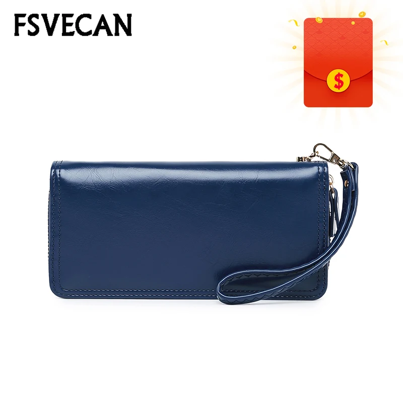 Luxury Women Wallets Long Oil Wax Retro Leather Big Zipper Pocket Phone Card Holder Coin Money Bag Wallet Big Ladies Purse 2019
Luxury Women Wallets Long Oil Wax Retro Leather Big Zipper Pocket Phone Card Holder Coin Money Bag Wallet Big Ladies Purse 2019