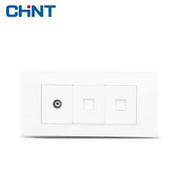 CHINT Electric 118 Electrical Connector Receptacle Panel NEW5D Steel Frame Hyun White Three Telephone Computer Television Socket
CHINT Electric 118 Electrical Connector Receptacle Panel NEW5D Steel Frame Hyun White Three Telephone Computer Television Socket