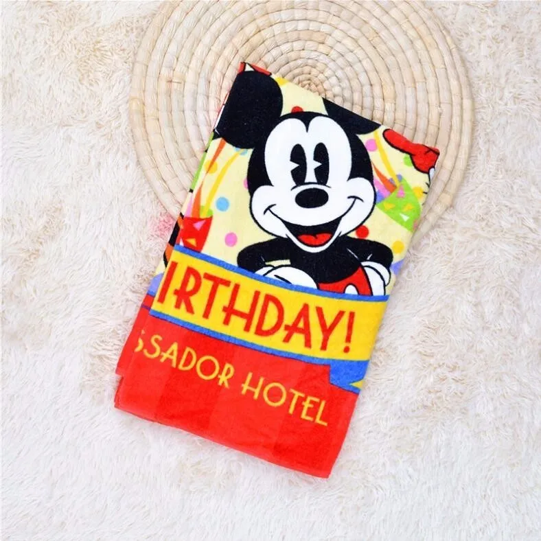 

Disney Cotton Red Mickey Bath Towel Cartoon Minnie Donald Duck Daisy Pluto Goofy Soft Baby Children Bathing Towel New Year Gift