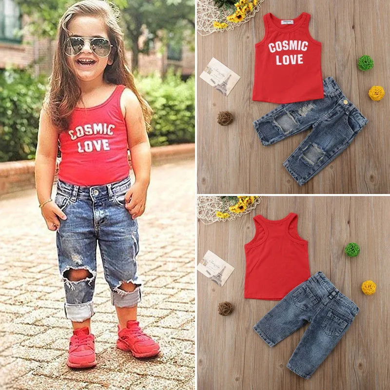 PUDCOCO Newest 2PCS Toddler Baby Girl Clothes Sets Casual Cotton Outfits T-shirt Tops+Rip Denim Jeans Pants Set 1-4T
PUDCOCO Newest 2PCS Toddler Baby Girl Clothes Sets Casual Cotton Outfits T-shirt Tops+Rip Denim Jeans Pants Set 1-4T