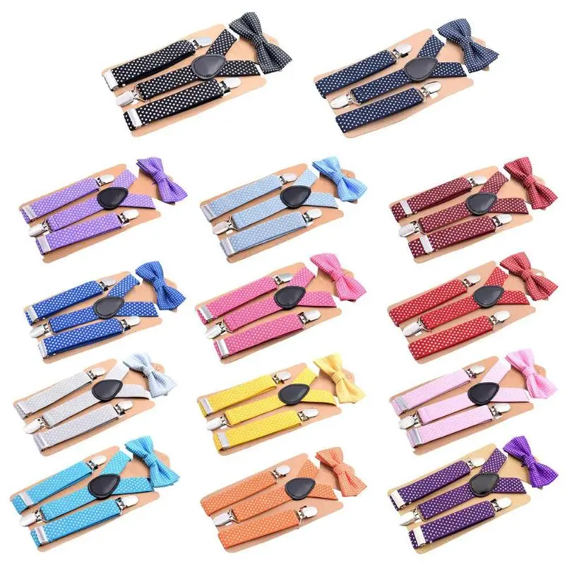 2pcs/set Cute Kids Children Boys Dot Print Bowtie 3 Strap Clips Braces Bow Tie Suit Shirts Gentleman Belt Suspenders
2pcs/set Cute Kids Children Boys Dot Print Bowtie 3 Strap Clips Braces Bow Tie Suit Shirts Gentleman Belt Suspenders