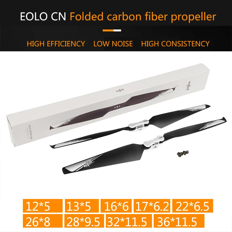 SUNNYSKY EOLO CNC Carbon Fiber Composite Propeller Folding Propeller Efficient Propeller for Multi-Rotor UAV 12-36 inches
SUNNYSKY EOLO CNC Carbon Fiber Composite Propeller Folding Propeller Efficient Propeller for Multi-Rotor UAV 12-36 inches