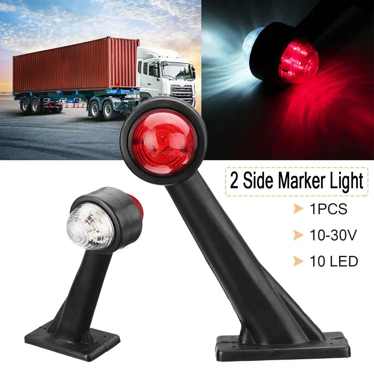 10-30V 10 LED Side Marker Lamp Indicator Light For Trailer Truck Red & White Left Right Side Marker Light
10-30V 10 LED Side Marker Lamp Indicator Light For Trailer Truck Red & White Left Right Side Marker Light