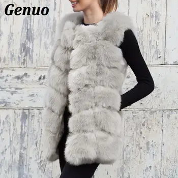 Genuo sleeveless fur coat women faux fur vest jacket fox fur waistcoat woman natural gilet femme high quality Winter vest tops
Genuo sleeveless fur coat women faux fur vest jacket fox fur waistcoat woman natural gilet femme high quality Winter vest tops