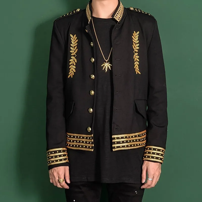 Gold Embroidery Club Party Blazer Men Stage Suit Jacket Men Single Breasted Gold Black Luxury Banquet Jacket Blazer Masculino
Gold Embroidery Club Party Blazer Men Stage Suit Jacket Men Single Breasted Gold Black Luxury Banquet Jacket Blazer Masculino