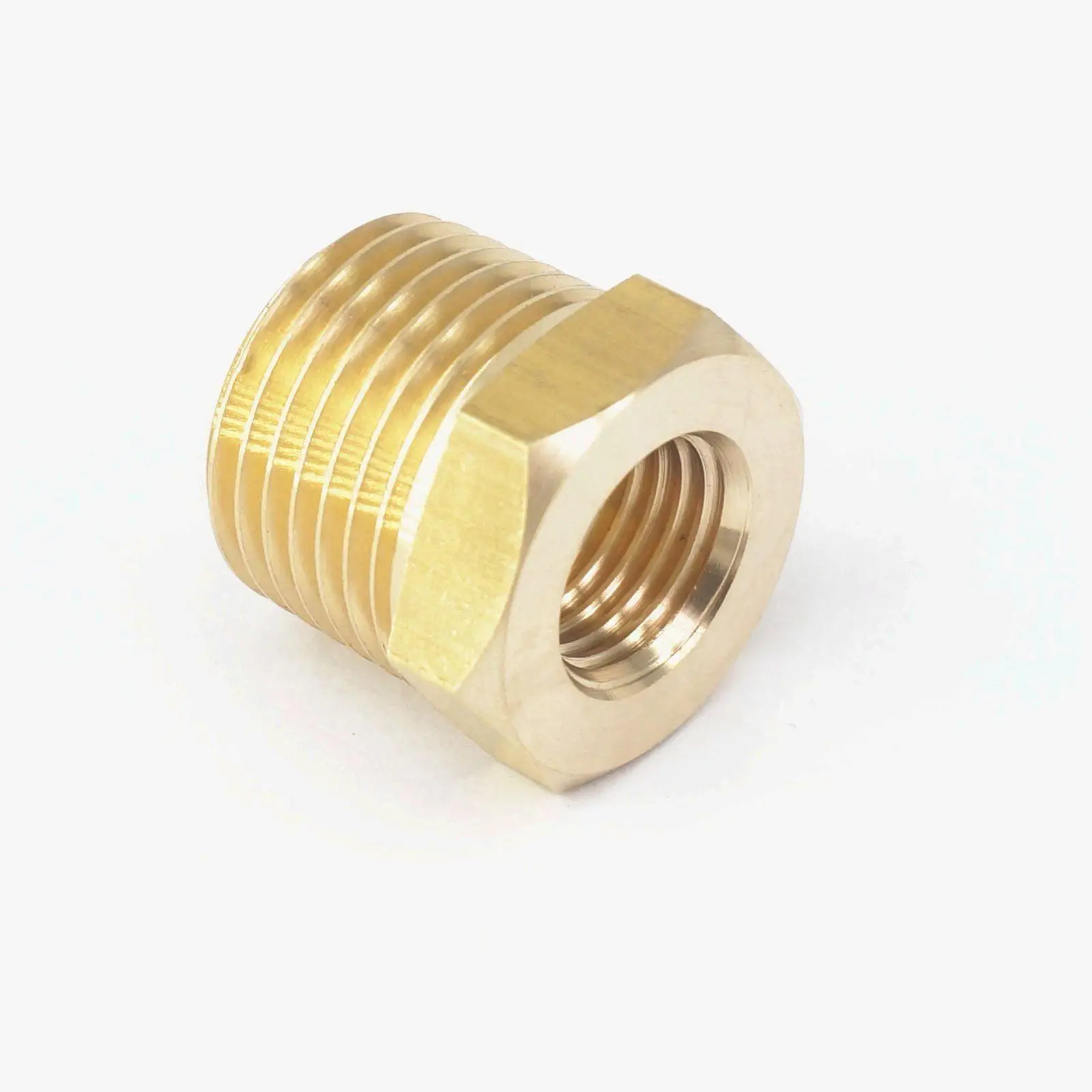 1/2" BSPT Male x 1/4" NPT Female Reducing Bushing Brass Pipe Fitting Connector Adapter Air Gas Fuel Water Pressure 229 PSI
1/2" BSPT Male x 1/4" NPT Female Reducing Bushing Brass Pipe Fitting Connector Adapter Air Gas Fuel Water Pressure 229 PSI