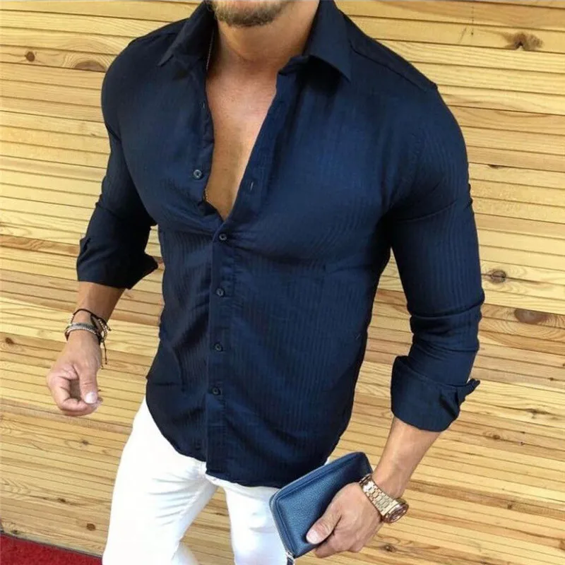 New 2018 Four Seasons Fashion Long Sleeve Men's Shirt Casual Slim Shirt Men's Slim Fit Black Man Male Dress Shirts Business Tops
New 2018 Four Seasons Fashion Long Sleeve Men's Shirt Casual Slim Shirt Men's Slim Fit Black Man Male Dress Shirts Business Tops