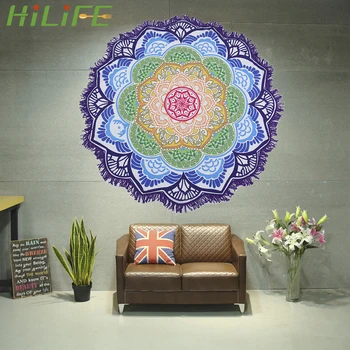 HILIFE Tapestry Lotus Beach Towel Blanket Shawl Multifunction Tassel Round Bath Towel Mandala Yoga Mat 150*150cm
HILIFE Tapestry Lotus Beach Towel Blanket Shawl Multifunction Tassel Round Bath Towel Mandala Yoga Mat 150*150cm