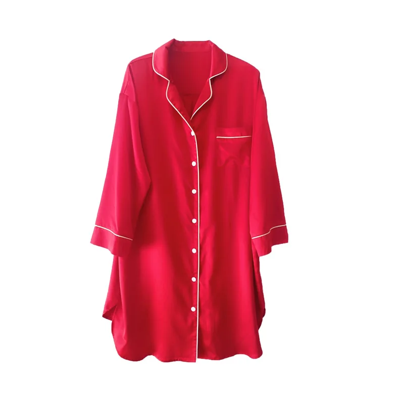 Factory direct sale nightdress female spring sexy shirt nightgowns loose style female red wedding bride shirt home underwear
Factory direct sale nightdress female spring sexy shirt nightgowns loose style female red wedding bride shirt home underwear