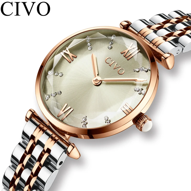 CIVO Fashion Luxury Ladies Watch Top Brand Gold Steel Strap Waterproof Dress Watches Womens Bracelet Wristwatch Clock For Woman
CIVO Fashion Luxury Ladies Watch Top Brand Gold Steel Strap Waterproof Dress Watches Womens Bracelet Wristwatch Clock For Woman