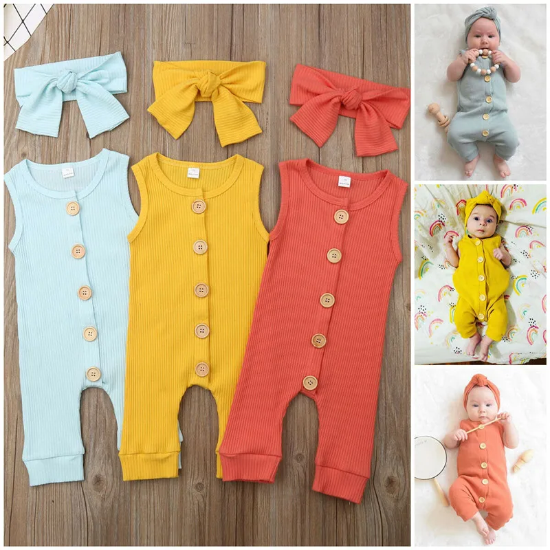 Baby Girl Boy Solid Outfits Unisex Baby Clothing Sets Cotton Sleeveless Button Casual Newborn Jumpsuit+Bow Headband 2Pcs 0-18M
Baby Girl Boy Solid Outfits Unisex Baby Clothing Sets Cotton Sleeveless Button Casual Newborn Jumpsuit+Bow Headband 2Pcs 0-18M