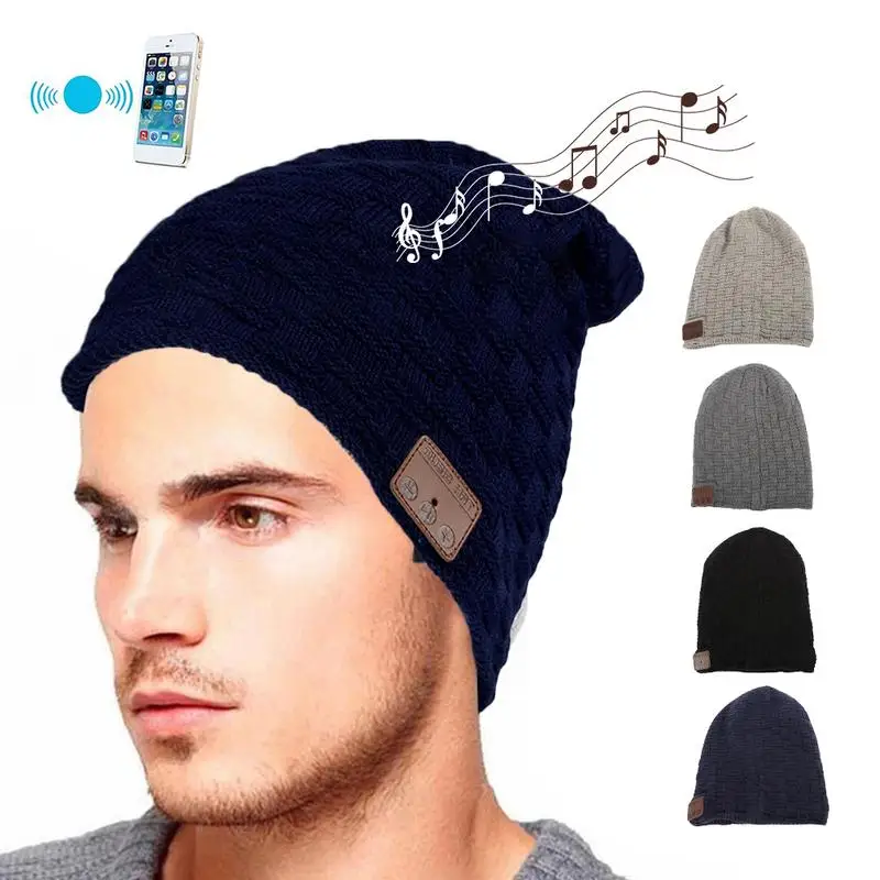 Music Cap Headset Knit Wool plaid Hat soft keep Warm 4.2 Spring for Autumn Winter Bluetooth Hat Earphone Dark Gray Black Blue
Music Cap Headset Knit Wool plaid Hat soft keep Warm 4.2 Spring for Autumn Winter Bluetooth Hat Earphone Dark Gray Black Blue
