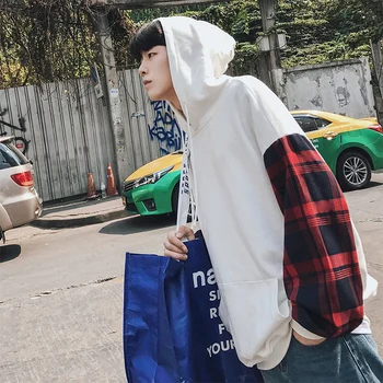 Hoodies Men Fashion Plaid Casual Loose Sweatshirt Man Autumn New Streetwear Hip Hop Long Sleeve Hooded Pullover Male Clothes 
Hoodies Men Fashion Plaid Casual Loose Sweatshirt Man Autumn New Streetwear Hip Hop Long Sleeve Hooded Pullover Male Clothes