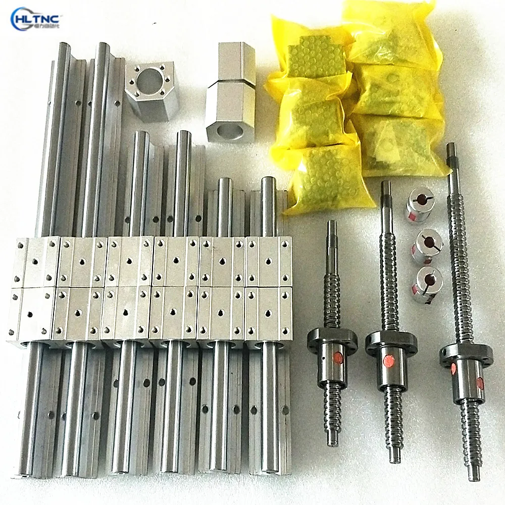 

16mm linear guide rail 6 sets SBR16 300/600/800mm+ballscrews RM1605 SFU1204-350-650-850mm+DSG12H+BK/BF10+couplers CNC parts