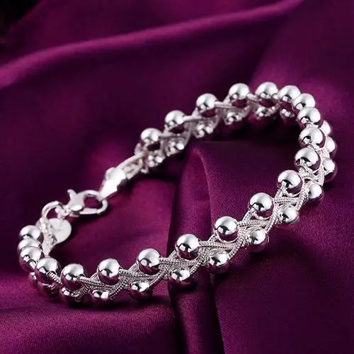 Women Cute 925 Sterling Silver Fashion Beads Party Chain Bracelet Jewelry bangles for women bijoux femme Bracelet Gift fashion
Women Cute 925 Sterling Silver Fashion Beads Party Chain Bracelet Jewelry bangles for women bijoux femme Bracelet Gift fashion