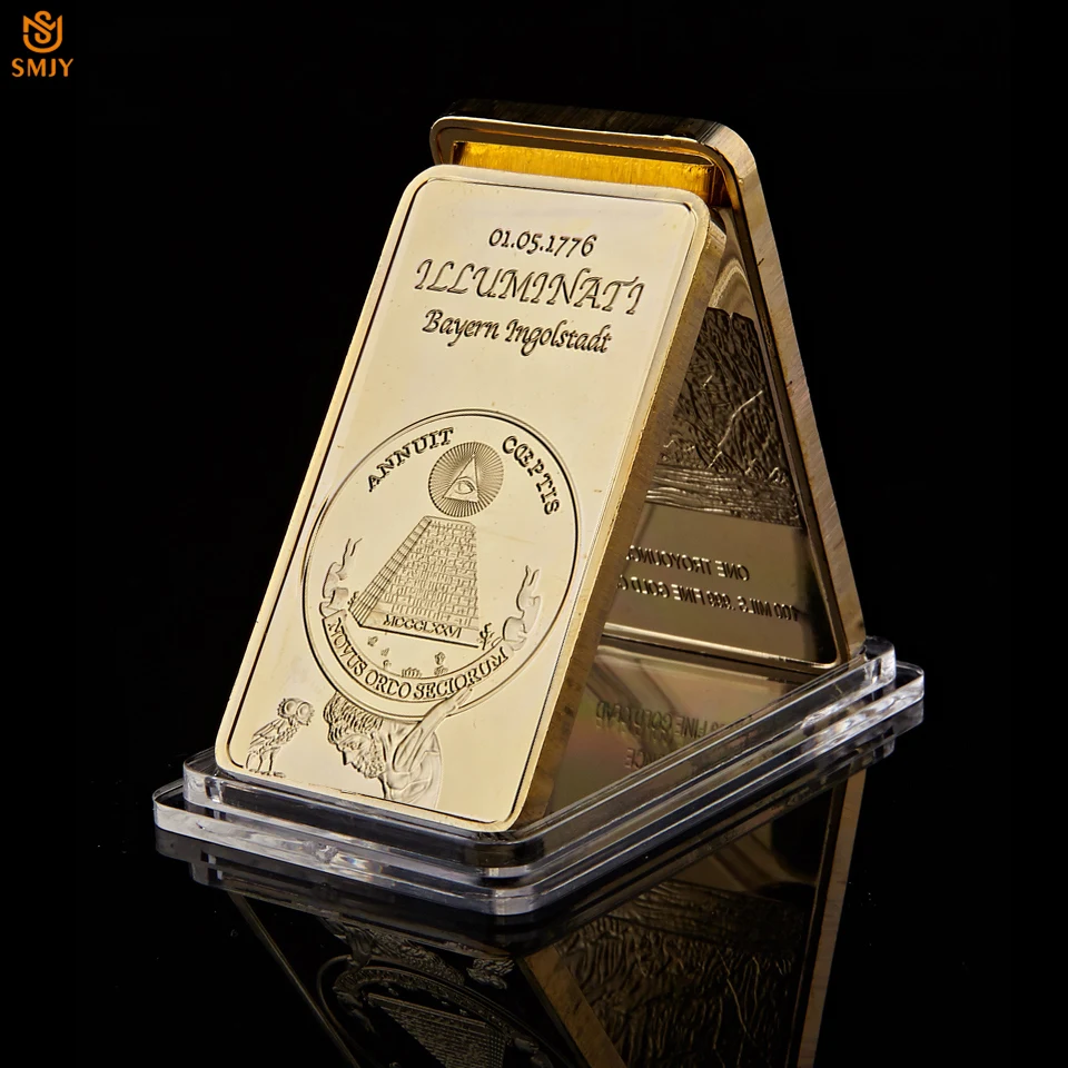 1776 World Masonic Symbol Rare Illuminati Novus Ordo Seclorum Gold Plated Metal Replica Gold Bar Collectibles For Gift
1776 World Masonic Symbol Rare Illuminati Novus Ordo Seclorum Gold Plated Metal Replica Gold Bar Collectibles For Gift