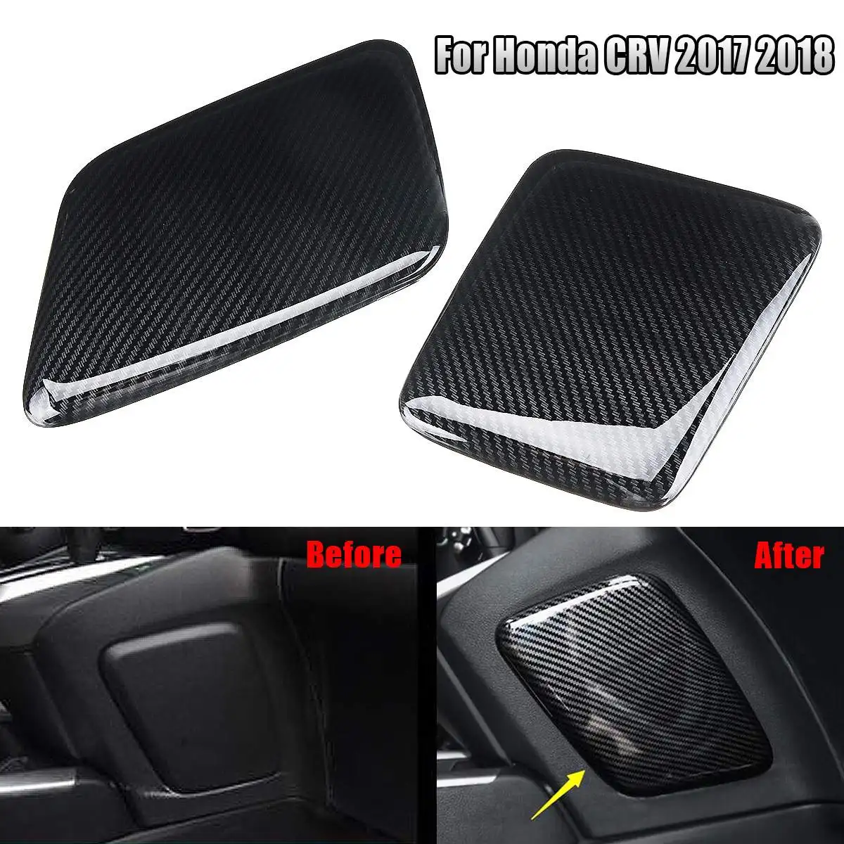 

1 Pair Carbon Fiber Look Side Central Console Cover Trim for Honda /CR-V CRV 2017 2018