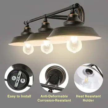 Vintage Bedroom Bedside Antique Wall Mount Light Bathroom Vanity Light 3 Light Wall Sconce Fixture Industrial Indoor Wall Lamp
Vintage Bedroom Bedside Antique Wall Mount Light Bathroom Vanity Light 3 Light Wall Sconce Fixture Industrial Indoor Wall Lamp