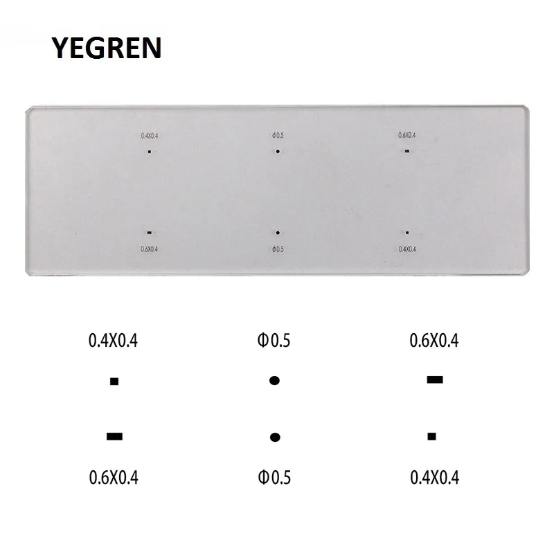 Dot Diameter 0.5 mm Square 0.4x0.4 mm 0.6x0.4 mm Objective Stage Micrometer 6 Dots Calibration Slide for Microscope
Dot Diameter 0.5 mm Square 0.4x0.4 mm 0.6x0.4 mm Objective Stage Micrometer 6 Dots Calibration Slide for Microscope