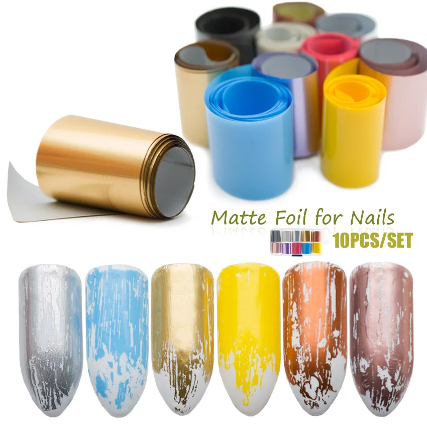 Mix Color Matte Foil For Nails 10PCS Gold Sliver Metal Slider Foil For Nail Transfer Wrap Adhesive Starry Sky Nail Decal ZJT3064
Mix Color Matte Foil For Nails 10PCS Gold Sliver Metal Slider Foil For Nail Transfer Wrap Adhesive Starry Sky Nail Decal ZJT3064