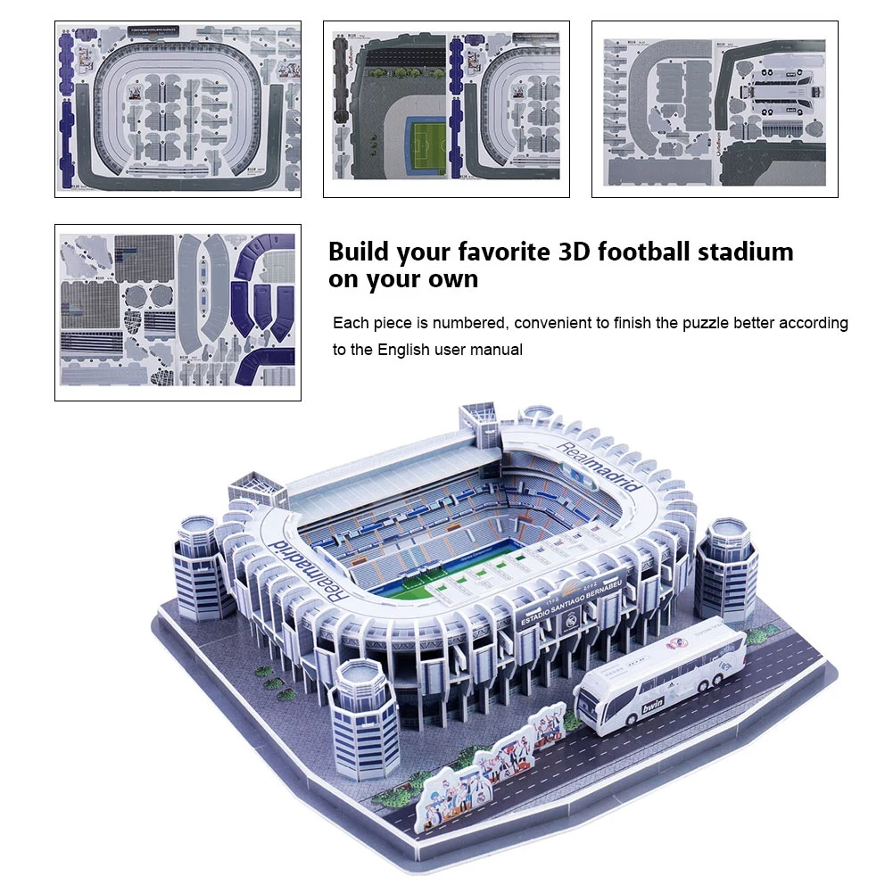 3D Puzzle World Cup Football Field DIY Assembly Paper Model for Children's Puzzle Game Barcelona Camp Nou Santiago Bernabeu
3D Puzzle World Cup Football Field DIY Assembly Paper Model for Children's Puzzle Game Barcelona Camp Nou Santiago Bernabeu