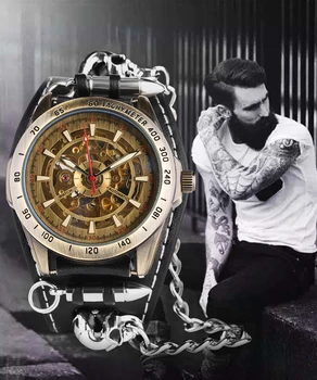 Men's Punk Watches Waterproof Automatic-self-winding Wrist Watches Automatic Mechanical Skeleton Leather Strap Cool Tough Watch
Men's Punk Watches Waterproof Automatic-self-winding Wrist Watches Automatic Mechanical Skeleton Leather Strap Cool Tough Watch