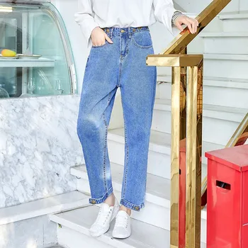 2019 Spring Summer New Solid High Waist Jeans Women Button Pockets Loose Denim Straight Pants Female Casual Trousers
2019 Spring Summer New Solid High Waist Jeans Women Button Pockets Loose Denim Straight Pants Female Casual Trousers