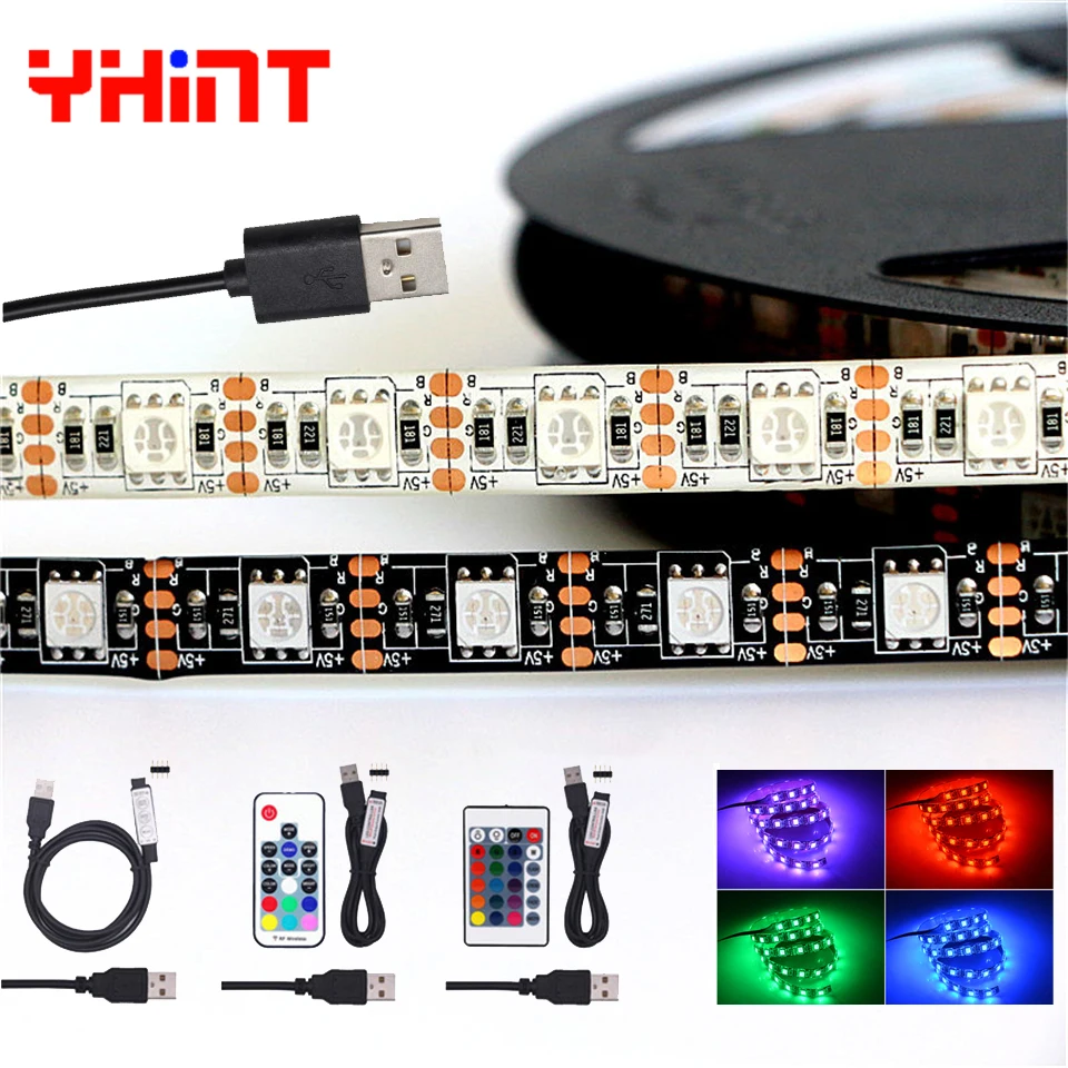 led strip 60led/m white/ black pcb 5v usb 5050 rgb lights tv pc backlight sets hook&loop adhensive with 3/17/24/44 key remote
led strip 60led/m white/ black pcb 5v usb 5050 rgb lights tv pc backlight sets hook&loop adhensive with 3/17/24/44 key remote