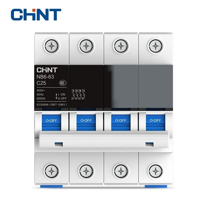 CHINT Miniature Circuit Breaker Overload Protection TaiChi NB6-63 4P Series Household Air Switch 25A 32A 40A 50A 63A
CHINT Miniature Circuit Breaker Overload Protection TaiChi NB6-63 4P Series Household Air Switch 25A 32A 40A 50A 63A