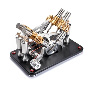 Metal Bootable V4 4-cylinder Parallel Stirling Engine Model Micro External Combustion Engine Model - Black
Metal Bootable V4 4-cylinder Parallel Stirling Engine Model Micro External Combustion Engine Model - Black