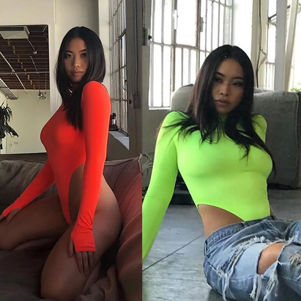 Women Casual Solid Long Sleeve High Neck Short Bodycon Bodysuit Spring/Autumn Green, Orange None Jumpsuits
Women Casual Solid Long Sleeve High Neck Short Bodycon Bodysuit Spring/Autumn Green, Orange None Jumpsuits