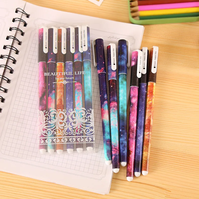 Korea Creative Black Starry Gel Pen Cartoon Students Supplies 0.5mm Needle Pen 6 pcs a Box School & office gifts
Korea Creative Black Starry Gel Pen Cartoon Students Supplies 0.5mm Needle Pen 6 pcs a Box School & office gifts