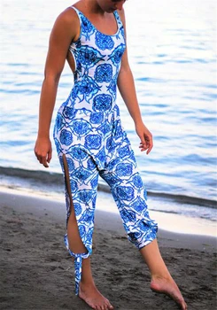 New 2019 Womens Girl Sleeveless Blue Print Jumpsuit Lady Casual Loose Playsuit Romper Pants Lace Up Hollow Out Trousers
New 2019 Womens Girl Sleeveless Blue Print Jumpsuit Lady Casual Loose Playsuit Romper Pants Lace Up Hollow Out Trousers