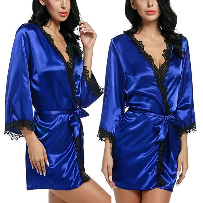 Autumn Sexy Robes Women Sleepwear Nightwear Plus Size Lace Satin Female Bathrobes Lounge Robe Casual Loose Ladies Home Clothing
Autumn Sexy Robes Women Sleepwear Nightwear Plus Size Lace Satin Female Bathrobes Lounge Robe Casual Loose Ladies Home Clothing