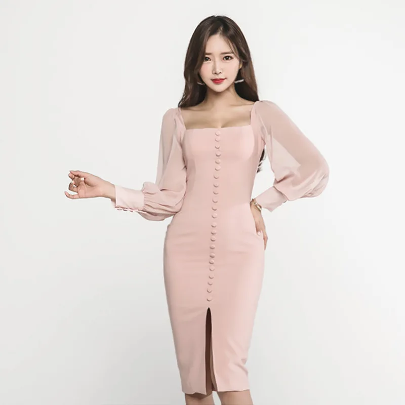 2019 Spring Summer Empire Pencil Dress Sexy Solid Mesh Long Sleeve Split Bodycon Party Dress Elegant Office Dresses
2019 Spring Summer Empire Pencil Dress Sexy Solid Mesh Long Sleeve Split Bodycon Party Dress Elegant Office Dresses