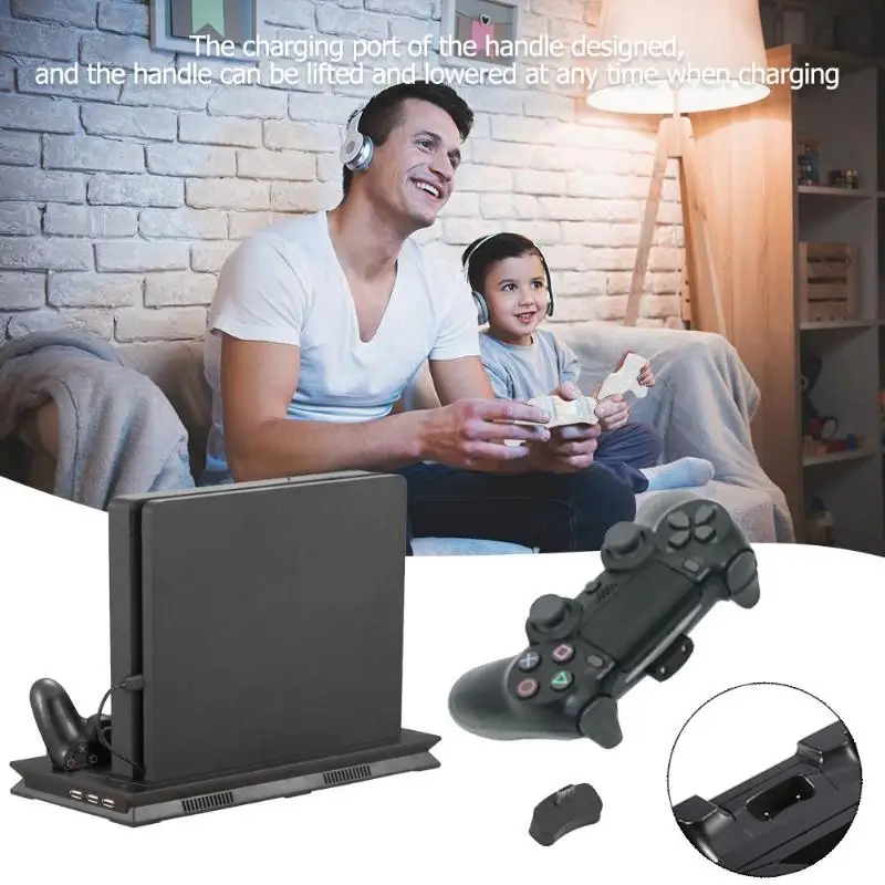 ALLOYSEED Vertical Stand Dock Mount Game Console Support Base Holder+ Dual Charging Ports for PS4 Slim with Dual Cooling Fan
ALLOYSEED Vertical Stand Dock Mount Game Console Support Base Holder+ Dual Charging Ports for PS4 Slim with Dual Cooling Fan