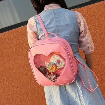 Women Love Heart Shape Backpack Shoulder School Bags For Teenage Girls Ita Bag PVC Transparent Korean Candy Color Backpacks
Women Love Heart Shape Backpack Shoulder School Bags For Teenage Girls Ita Bag PVC Transparent Korean Candy Color Backpacks