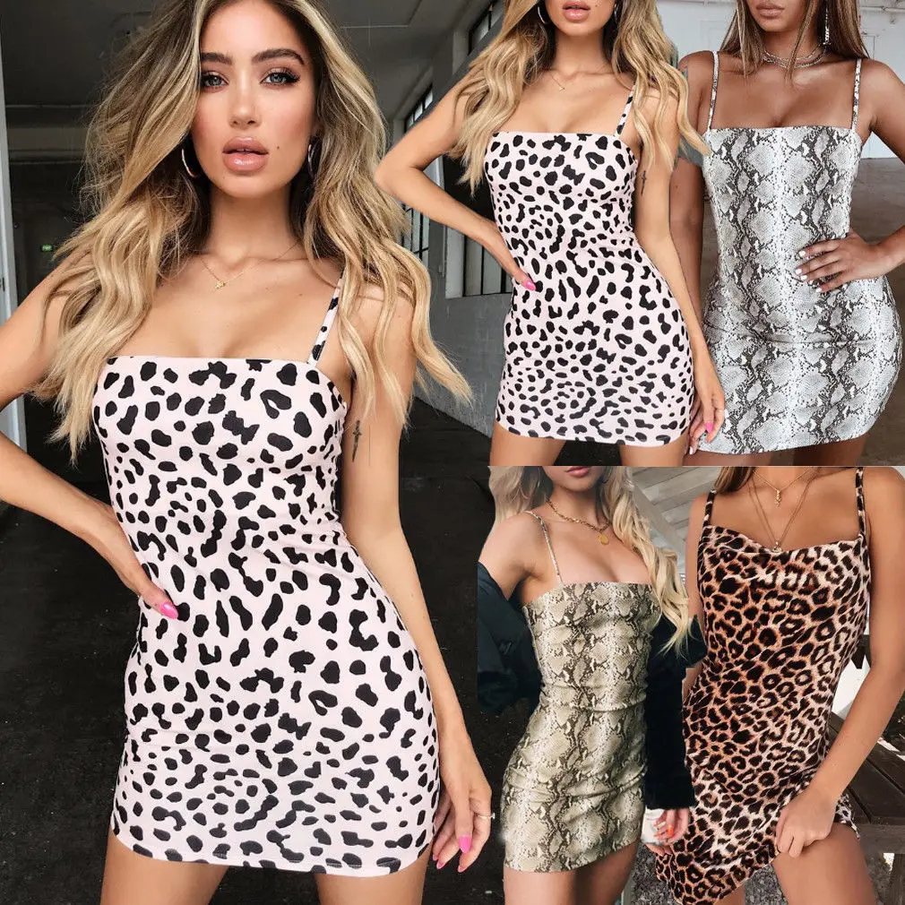 Women Summer Sexy Leopard Crocodile Print Bodycon Sleeveless Dresses Ladies Evening Party Club Mini Dress
Women Summer Sexy Leopard Crocodile Print Bodycon Sleeveless Dresses Ladies Evening Party Club Mini Dress