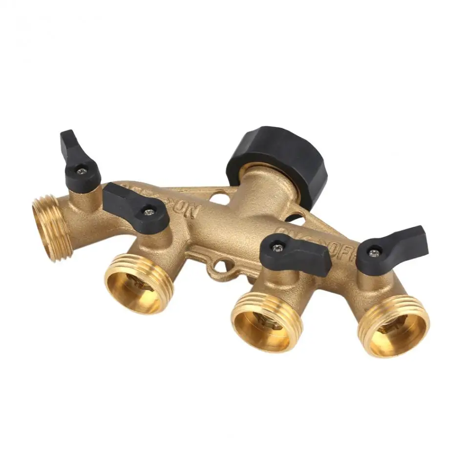 3/4 Inch Brass 4 Way Hose Pipe Splitter Nozzle Switcher Tap Connectors for Garden Irrigation
3/4 Inch Brass 4 Way Hose Pipe Splitter Nozzle Switcher Tap Connectors for Garden Irrigation