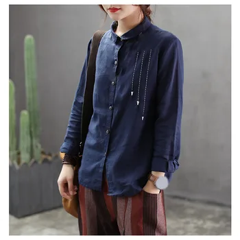 2019 Spring Women Embroidery Shirts Vintage Long Sleeve Loose Blouse Solid Turn-Down Collar Casual Shirts
2019 Spring Women Embroidery Shirts Vintage Long Sleeve Loose Blouse Solid Turn-Down Collar Casual Shirts