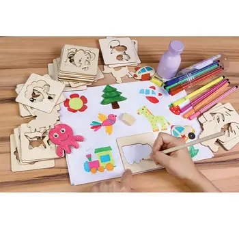 56pcs/pack Wooden Children Learn To Paint Tool Set Toddlers Drawing Stencils Graffiti Toy for Children
56pcs/pack Wooden Children Learn To Paint Tool Set Toddlers Drawing Stencils Graffiti Toy for Children