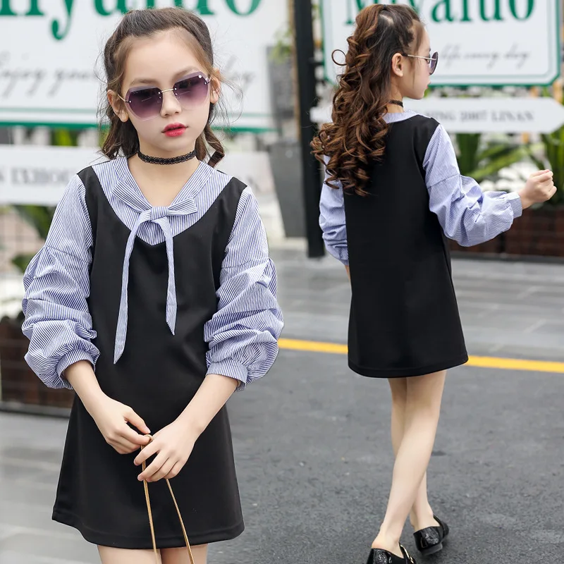 Baby Girls Dress 2018 New Autumn Children's Big Children Striped Stitching Temperament Cute Korean Long-sleeved Princess Dress
Baby Girls Dress 2018 New Autumn Children's Big Children Striped Stitching Temperament Cute Korean Long-sleeved Princess Dress