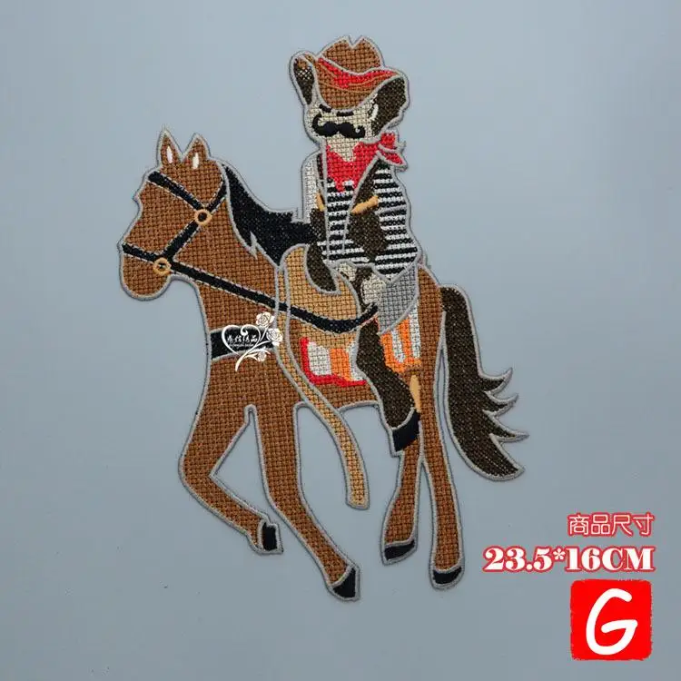 

GUGUTREE embroidery knight patches cowboy patches badges applique patches for clothing DX-5