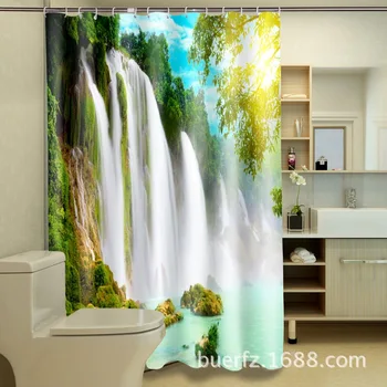 3D Waterfall waterproof printing polyester shower curtain cool shower curtains for bathroom free shipping
3D Waterfall waterproof printing polyester shower curtain cool shower curtains for bathroom free shipping