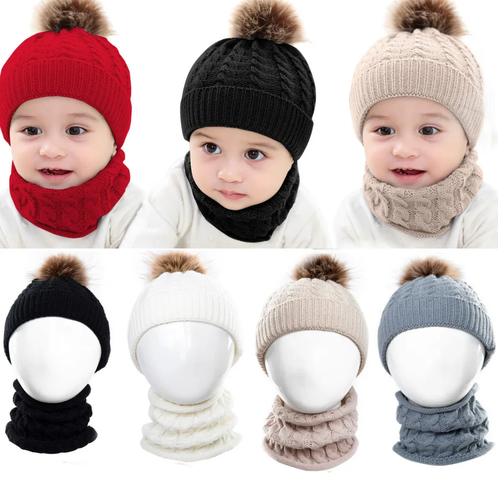 2Pcs Winter Baby Boy Girl Caps Scarf Set Warm Crochet Knit Beanie Hat Fur Pom Caps White Gray Black Khaki 0-3Years
2Pcs Winter Baby Boy Girl Caps Scarf Set Warm Crochet Knit Beanie Hat Fur Pom Caps White Gray Black Khaki 0-3Years
