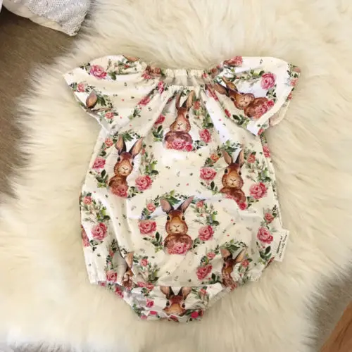 

Easter Newborn Baby Girls Bunny Flowers Romper Jumpsuit Outfits Rabbit Clothes Summer Tiny Playsuit