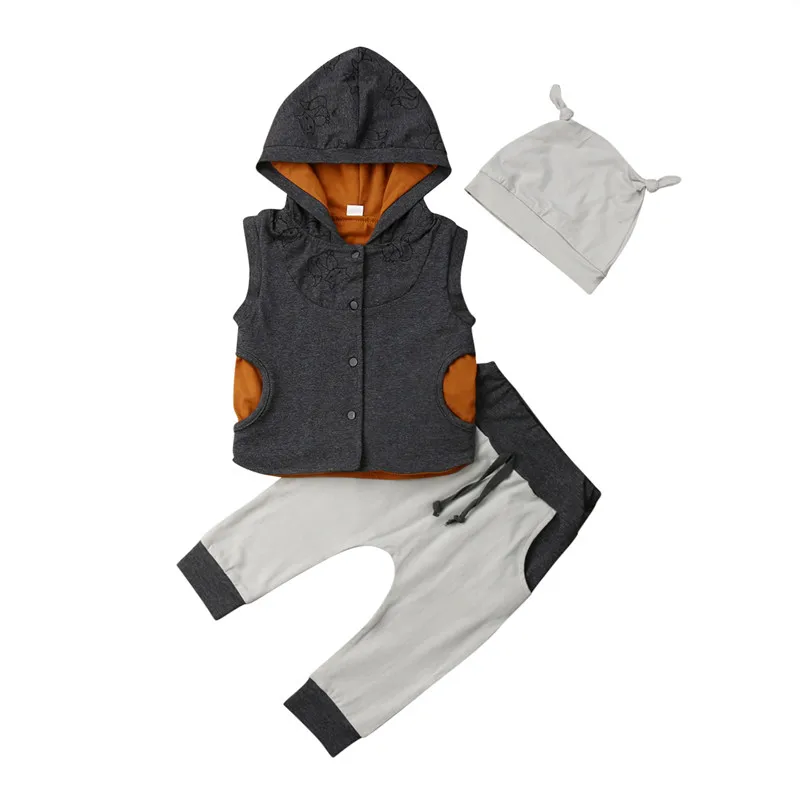 2019 1-6Y Kids Boy Spring Autumn Hooded Sweatshirt Vest +Pants Hat Outfits Clothes Set Tracksuit
2019 1-6Y Kids Boy Spring Autumn Hooded Sweatshirt Vest +Pants Hat Outfits Clothes Set Tracksuit